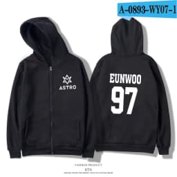 Kpop ASTRO STAR Group Printed Hoodies Moletom Harajuku Sweatshirt Casual Zipper Hoodie Streetwear Jacket Men/Women Clothing