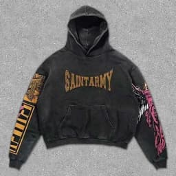 Printed skull sweatshirt trendy brand men and women retro spring and autumn new hot-selling trendy loose fashion pullover hoodie