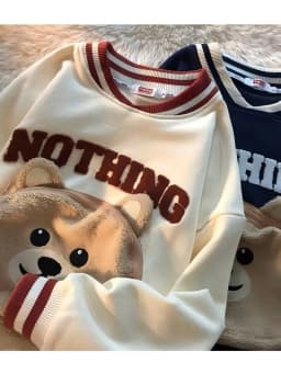 CGC Korean Fashion Cartoon Embroidery Sweatshirts Spring Autumn O-Neck Hoodies Women Kawaii Pullovers Female Clothing Tops