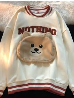 CGC Korean Fashion Cartoon Embroidery Sweatshirts Spring Autumn O-Neck Hoodies Women Kawaii Pullovers Female Clothing Tops