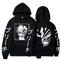 Bleach Kurosaki ichigo Anime Harajuku Hoodies Gothic Cartoon Manga Mask Boy Graphic Men Women Winter Long Sleeves Sweatshirts