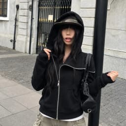 American Retro Loose Casual Street Women Jacket Retro Washed Vintage Hooded Cardigan Autumn Winter Y2k Fashion Sweatshirt New