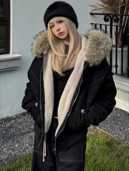 2000s Aesthetic Black Elegant Jacket Woman 2026 Winter Y2k Zip Up Hooded Design Harajuku Coat Female Loose Casual Punk Outfits