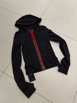 Y2K Giant Zipper Hoodie Women's Streetwear Harajuku Style Autumn Top Slim Fit Long Sleeve O-Ring Zipper Jacket Coat