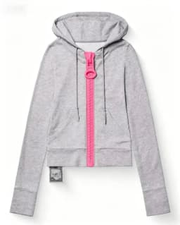 Y2K Giant Zipper Hoodie Women's Streetwear Harajuku Style Autumn Top Slim Fit Long Sleeve O-Ring Zipper Jacket Coat