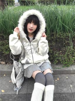 Y2K Japanese Kawai Faxu Fur Hoodies Subculture Streetwear Zipper Coat Cartoon Print Long Sleeve Retro Gothic Sweatshirts