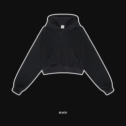ZODF Chic Sexy Women Super-short Fleece Cropped Hoodies Girl Female Hip Hop Loose 345gsm Solid Hooded Pullover Streetwear HY0340