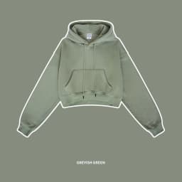ZODF Chic Sexy Women Super-short Fleece Cropped Hoodies Girl Female Hip Hop Loose 345gsm Solid Hooded Pullover Streetwear HY0340