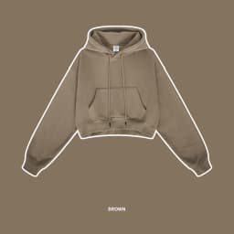 ZODF Chic Sexy Women Super-short Fleece Cropped Hoodies Girl Female Hip Hop Loose 345gsm Solid Hooded Pullover Streetwear HY0340