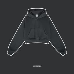 ZODF Chic Sexy Women Super-short Fleece Cropped Hoodies Girl Female Hip Hop Loose 345gsm Solid Hooded Pullover Streetwear HY0340