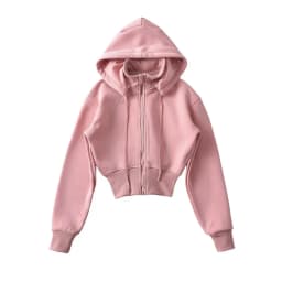 Zipper Fleece Lined Hooded Sweatshirt Jacket Loose Casual Sportswear Stand Collar Removable Hat Autumn Winter Women's Clothing