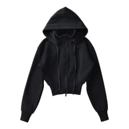 Zipper Fleece Lined Hooded Sweatshirt Jacket Loose Casual Sportswear Stand Collar Removable Hat Autumn Winter Women's Clothing