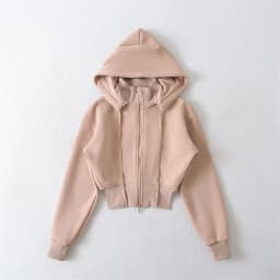Zipper Fleece Lined Hooded Sweatshirt Jacket Loose Casual Sportswear Stand Collar Removable Hat Autumn Winter Women's Clothing