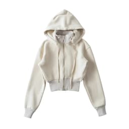 Zipper Fleece Lined Hooded Sweatshirt Jacket Loose Casual Sportswear Stand Collar Removable Hat Autumn Winter Women's Clothing