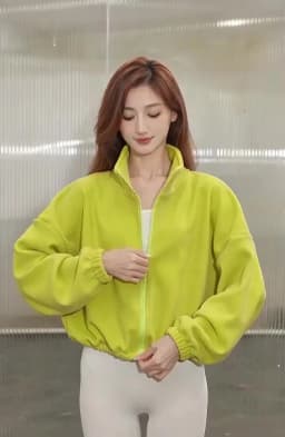 Autumn Winter New Fleece-lined Sports Jacket Women Sweatshirt Loose Slim Solid Vertical Collar Yoga Clothing Warm Tops Outdoor
