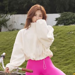 Autumn Winter New Fleece-lined Sports Jacket Women Sweatshirt Loose Slim Solid Vertical Collar Yoga Clothing Warm Tops Outdoor