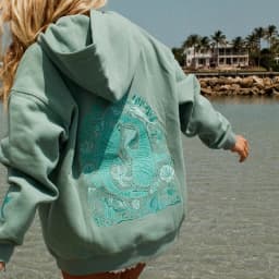 Starfish Whale Embroidery Hibiscus Sweatshirt Autumn Preppy Oversized Graphic Hoodies for Women Teen Girls Long Sleeve Pullover