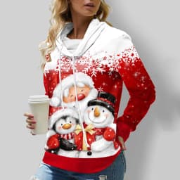 Women's Sweatshirt 3D Prints Christmas Theme Kawaii Graphics Long Sleeve T Shirt Casual Loose Fit O Neck Tee Long Sleeve Tops