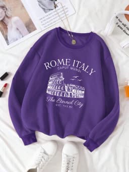 Colosseum Rome Italy Print Woman Sweatshirt Casual Crewneck Sportswear Y2K Loose Multicolor Pullover All-Match Fleece Clothing