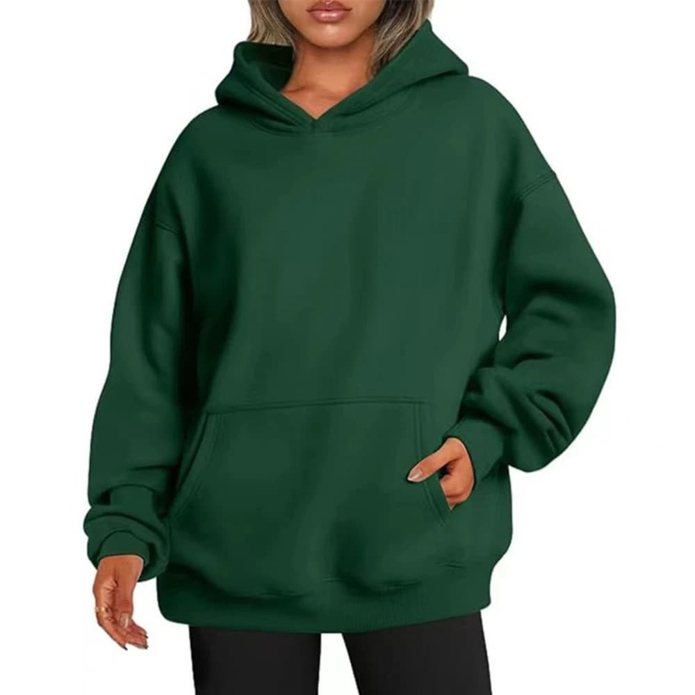 Hip Hop Solid Color Hoody for Female Autumn Fashion Clothing Casual Fleece Pocket Hoodies Multicolor Unisex Women Streetwear