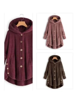Autumn Winter Coat Women Warm Teddy Bear Coat Wool Jacket Female Plush Coat Hooded Jacket New Women's Coats Solid Color Jacket