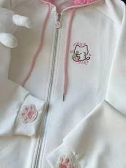 Japanese Cartoon Embroidery Casual Kawaii Hoodies Y2k Aesthetic Loose Drawstring Women Hoody Harajuku Autumn Zipper Sweatshirt