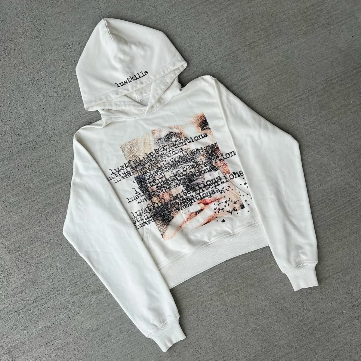 2000s Punk Hip Hop Classic Rock Print Simple Sweatshirt Personalized Men Women All-match Hoodies Vintage Casual Loose Pullovers