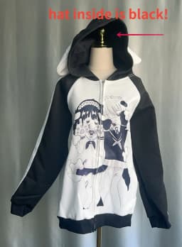Japanese Casual Sweet Y2k Kawaii Hoodies Loose All Match Cute Contrast Color Women Coats Fashion Cartoon Print Zipper Sweatshirt