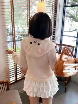 Women Japanese Style Kawaii Sweet Tops 2025 Y2k Harajuku Streetwear Hoodies Cute Cartoon Print Zipper Sweatshirt Soft Girl