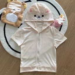 Women Japanese Style Kawaii Sweet Tops 2025 Y2k Harajuku Streetwear Hoodies Cute Cartoon Print Zipper Sweatshirt Soft Girl