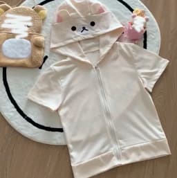 Women Japanese Style Kawaii Sweet Tops 2025 Y2k Harajuku Streetwear Hoodies Cute Cartoon Print Zipper Sweatshirt Soft Girl