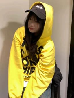 Fall New Style Loose Fit Yellow Streetwear American Retro Brand Hoodie Spicy Girl Print Casual Women's Sweatshirt Top