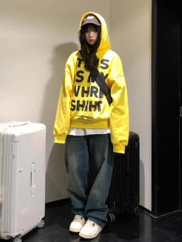 Fall New Style Loose Fit Yellow Streetwear American Retro Brand Hoodie Spicy Girl Print Casual Women's Sweatshirt Top
