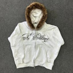 Y2k Gothic Punk Hip Hop Letter Print Faux Fur Collar Zip Up Hoodie Harajuku Aesthetic 2000s Hoodies Clothes Streetwear EMO Girl