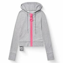Y2K New Fashion Light Gray Hoodie Women Harajuku Casual Short Sweatshirt Large Zipper Decoration Hoodie Goth Sexy Slim Fit Tops