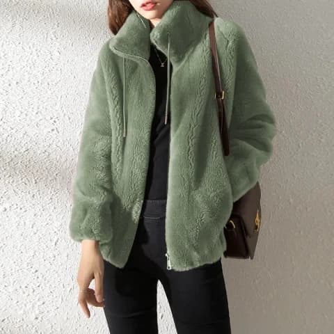 Thickened Double-sided Fleece Sweatshirt Warm Versatile Outerwear Affordable Autumn Winter Women's Fashion Stand Collar Loose...