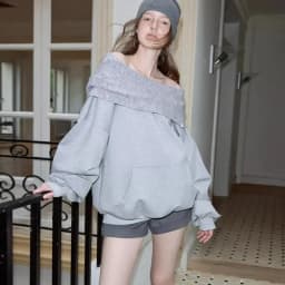 Lazy Wind Casual Sweatshirts Women Off Shoulder Loose Long Sleeve Pullovers Pure Cotton Patchwork Spring Autumn Baggy Solid Tops