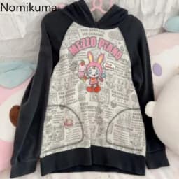 Japanese Hoodies for Women Cartoon Print Sweet Sweatshirts 2025 Ropa Mujer Yk2 Tops Streetwear Hooded Fashion Casual Cute Hoodie