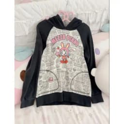 Japanese Hoodies for Women Cartoon Print Sweet Sweatshirts 2025 Ropa Mujer Yk2 Tops Streetwear Hooded Fashion Casual Cute Hoodie