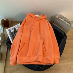 2026 Fashion Orange Hoodies Sweatshirts Women's Fleece Coats Autumn Winter Long-sleeve Loose Top Lady Pullover Casual Outerwear