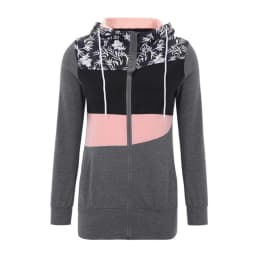 Women's Fashoin Jackets Casual Patchwork Print Floral Outerwear Streetwear Zipper Hooded Coats Pocket Cardigan Thicken Coat 5XL