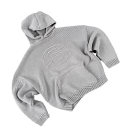 Y2K Retro S Letter Knit Hoodie American Hip Hood Casual Loose Women's Word Knit Autumn Hood Fashion Sweatshirt