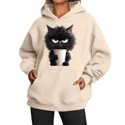 Funny Cat New Fashion Women's Hoodies Spring Autumn Winter Casual Hoodies Sweatshirts Tops Solid Color Hoodie Sweatshirt Female