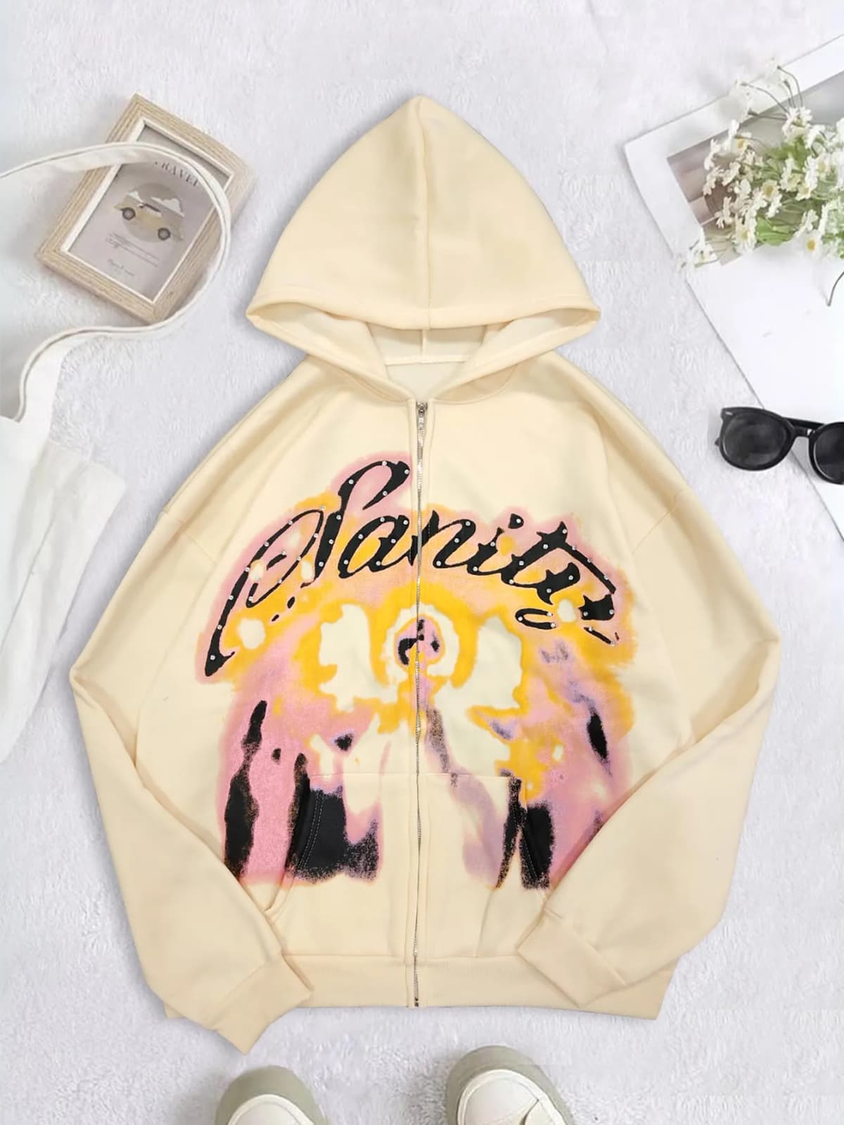 American Retro Autumn And Winter High Street Design Hooded Cardigans Men And Women Harajuku Aesthetics Hooded Sweatshirt Jackets