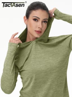 Women's UPF 50+ Sun Protection Hoodie Lightweight Long Sleeve Thumb Hole Hooded Sweatshirt for Hiking, Running & Workout