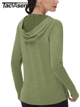 Women's UPF 50+ Sun Protection Hoodie Lightweight Long Sleeve Thumb Hole Hooded Sweatshirt for Hiking, Running & Workout