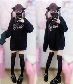 Original Mine Sweatshirt Tops Women Girls Medical Water Color System Mass-Produced Japanese Black and White Hoodies