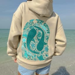2025 Women Fall Winter Loose Fit Hooded Sweatshirts Back Starfish Whale Embroidery Long Sleeve Oversized Pullover Top Streetwear
