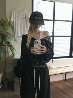 Slimming SEI Japanese Early Style Polka Dot Stripe Casual Versatile Women's Hoodie Jacket Coat Straight Cut Commute Style Lon...