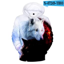 Yin Yang Wolf 3D Printing Men/Women Autumn Winter Tai Chi Wolf Anime Hoodies Sweatshirt Long Sleeve Hoodie Harajuku Cartoon Tops